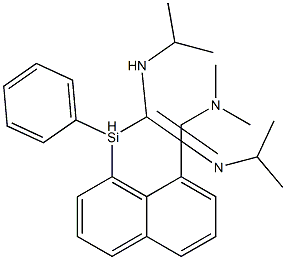 1-[[8-[(Dimethylamino)methyl]-1-naphtyl]phenylsilyl]-N1,N2-diisopropylformamidine 结构式
