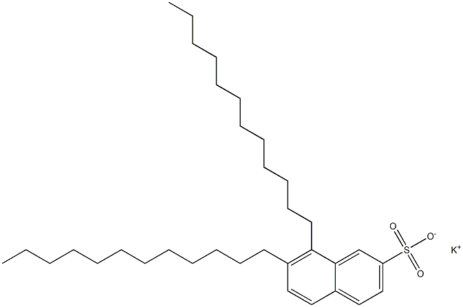 7,8-Didodecyl-2-naphthalenesulfonic acid potassium salt 结构式