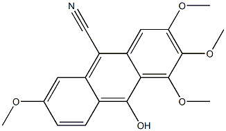 2,3,4,7-Tetramethoxy-10-hydroxyanthracene-9-carbonitrile 结构式