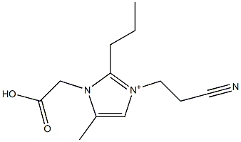 3-(2-Cyanoethyl)-2-propyl-5-methyl-1-(carboxymethyl)-1H-imidazol-3-ium 结构式