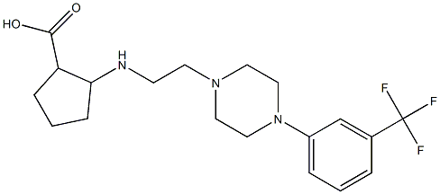2-[2-[4-(3-Trifluoromethylphenyl)-1-piperazinyl]ethylamino]-1-cyclopentanecarboxylic acid 结构式