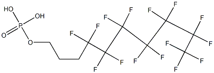 Phosphoric acid hydrogen (4,4,5,5,6,6,7,7,8,8,9,9,10,10,10-pentadecafluorodecan-1-yl) ester 结构式