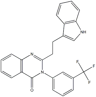2-[2-(1H-Indol-3-yl)ethyl]-3-(3-trifluoromethylphenyl)quinazolin-4(3H)-one 结构式