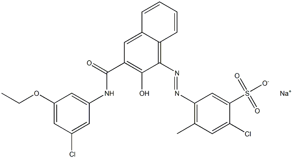 2-Chloro-4-methyl-5-[[3-[[(3-chloro-5-ethoxyphenyl)amino]carbonyl]-2-hydroxy-1-naphtyl]azo]benzenesulfonic acid sodium salt 结构式