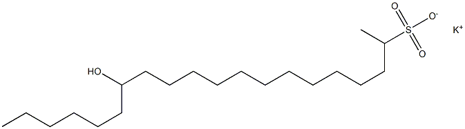 14-Hydroxyicosane-2-sulfonic acid potassium salt 结构式
