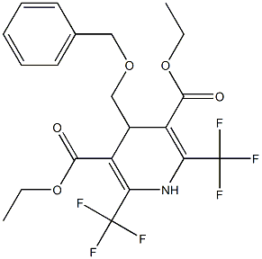 1,4-Dihydro-2,6-bis(trifluoromethyl)-4-benzyloxymethylpyridine-3,5-dicarboxylic acid diethyl ester 结构式