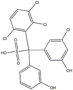 (3-Chloro-5-hydroxyphenyl)(2,3,6-trichlorophenyl)(3-hydroxyphenyl)methanesulfonic acid 结构式