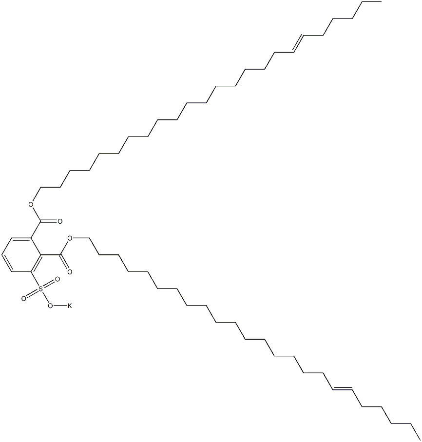 3-(Potassiosulfo)phthalic acid di(18-tetracosenyl) ester 结构式