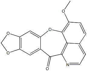6-Methoxy-9,10-(methylenedioxy)-12H-[1]benzoxepino[2,3,4-ij]isoquinolin-12-one 结构式