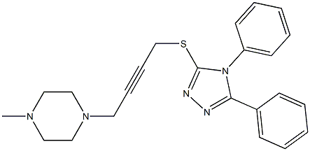 4,5-Diphenyl-3-[[4-(4-methylpiperazin-1-yl)-2-butynyl]thio]-4H-1,2,4-triazole 结构式