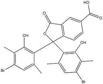 1,1-Bis(4-bromo-6-hydroxy-2,5-dimethylphenyl)-1,3-dihydro-3-oxoisobenzofuran-5-carboxylic acid 结构式