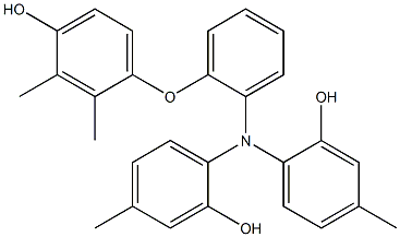 N,N-Bis(2-hydroxy-4-methylphenyl)-2-(4-hydroxy-2,3-dimethylphenoxy)benzenamine 结构式