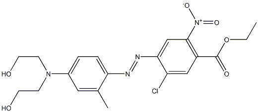 3-Chloro-6-nitro-4-[[2-methyl-4-[bis(2-hydroxyethyl)amino]phenyl]azo]benzoic acid ethyl ester 结构式