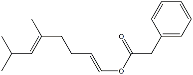 Phenylacetic acid 5,7-dimethyl-1,5-octadienyl ester 结构式