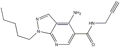 1-Pentyl-4-amino-N-(2-propynyl)-1H-pyrazolo[3,4-b]pyridine-5-carboxamide 结构式