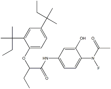 2-(N-Fluoro-N-acetylamino)-5-[2-(2,4-di-tert-amylphenoxy)butyrylamino]phenol 结构式