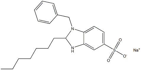 1-Benzyl-2-heptyl-2,3-dihydro-1H-benzimidazole-5-sulfonic acid sodium salt 结构式