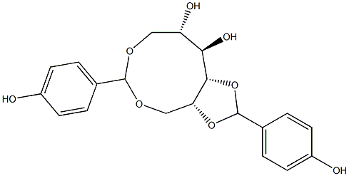 1-O,6-O:4-O,5-O-Bis(4-hydroxybenzylidene)-D-glucitol 结构式