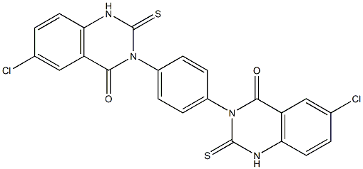 3,3'-(1,4-Phenylene)bis[1,2-dihydro-6-chloro-2-thioxoquinazolin-4(3H)-one] 结构式