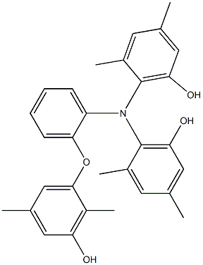 N,N-Bis(6-hydroxy-2,4-dimethylphenyl)-2-(3-hydroxy-2,5-dimethylphenoxy)benzenamine 结构式