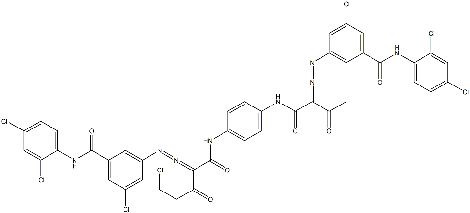 3,3'-[2-(Chloromethyl)-1,4-phenylenebis[iminocarbonyl(acetylmethylene)azo]]bis[N-(2,4-dichlorophenyl)-5-chlorobenzamide] 结构式