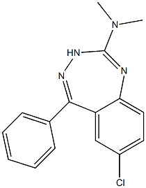 7-Chloro-5-phenyl-2-dimethylamino-3H-1,3,4-benzotriazepine 结构式