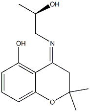 3,4-Dihydro-4-[[(R)-2-hydroxypropyl]imino]-2,2-dimethyl-2H-1-benzopyran-5-ol 结构式