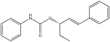 (-)-N-Phenylcarbamic acid (S)-1-phenyl-1-pentene-3-yl ester 结构式