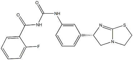 1-(2-Fluorobenzoyl)-3-[3-[[(6S)-2,3,5,6-tetrahydroimidazo[2,1-b]thiazol]-6-yl]phenyl]urea 结构式