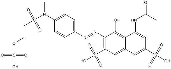 5-(Acetylamino)-4-hydroxy-3-[[4-[methyl[[2-(sulfooxy)ethyl]sulfonyl]amino]phenyl]azo]-2,7-naphthalenedisulfonic acid 结构式