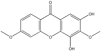 2,4-Dihydroxy-3,6-dimethoxy-9H-xanthen-9-one 结构式