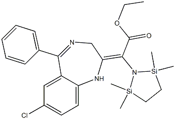 [(7-Chloro-2,3-dihydro-5-phenyl-1H-1,4-benzodiazepin)-2-ylidene](2,2,5,5-tetramethyl-1-aza-2,5-disilacyclopentan-1-yl)acetic acid ethyl ester 结构式