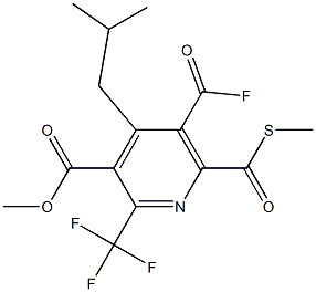 5-(Fluorocarbonyl)-4-(2-methylpropyl)-6-[(methylthio)carbonyl]-2-(trifluoromethyl)-3-pyridinecarboxylic acid methyl ester 结构式