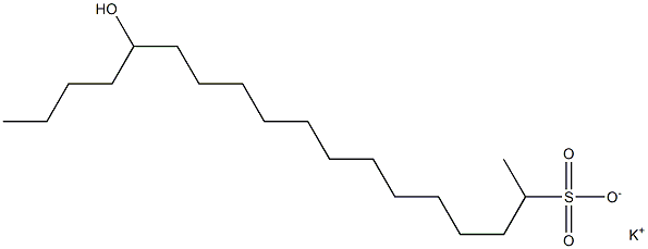 14-Hydroxyoctadecane-2-sulfonic acid potassium salt 结构式