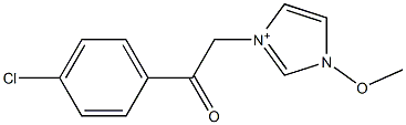 1-Methoxy-3-(4-chlorophenylcarbonylmethyl)-1H-imidazol-3-ium 结构式