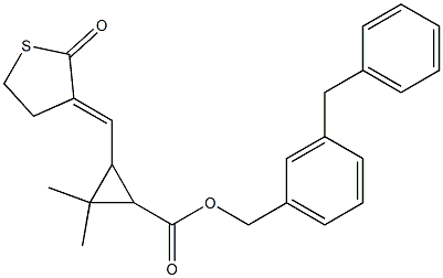 3-[[(3E)-2-Oxothiolan-3-ylidene]methyl]-2,2-dimethylcyclopropanecarboxylic acid 3-benzylbenzyl ester 结构式