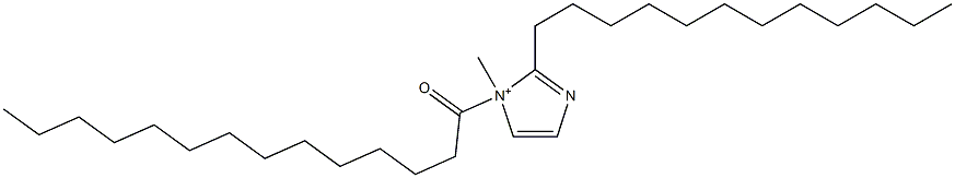 2-Dodecyl-1-methyl-1-tetradecanoyl-1H-imidazol-1-ium 结构式