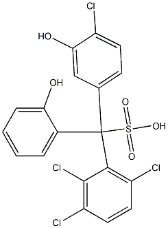 (4-Chloro-3-hydroxyphenyl)(2,3,6-trichlorophenyl)(2-hydroxyphenyl)methanesulfonic acid 结构式