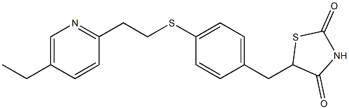 5-[4-[2-(5-Ethylpyridin-2-yl)ethylthio]benzyl]thiazolidine-2,4-dione 结构式