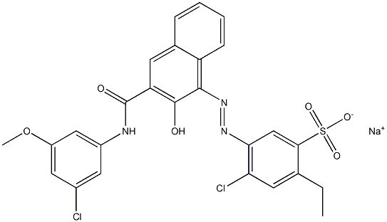 4-Chloro-2-ethyl-5-[[3-[[(3-chloro-5-methoxyphenyl)amino]carbonyl]-2-hydroxy-1-naphtyl]azo]benzenesulfonic acid sodium salt 结构式