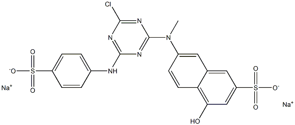 7-[[6-Chloro-4-(p-sulfoanilino)-1,3,5-triazin-2-yl](methyl)amino]-4-hydroxynaphthalene-2-sulfonic acid disodium salt 结构式