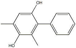 2-Phenyl-3,5-dimethylbenzene-1,4-diol 结构式