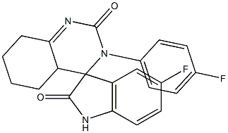 5'-Fluoro-3-(4-fluorophenyl)-1',2,2',4a,5,6,7,8-octahydrospiro[quinazoline-4(3H),3'-[3H]indole]-2,2'-dione 结构式