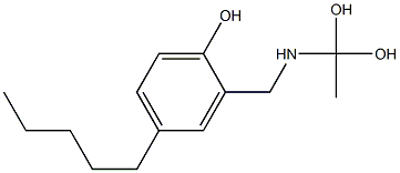 2-[(1,1-Dihydroxyethyl)aminomethyl]-4-pentylphenol 结构式