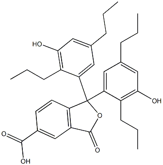 1,3-Dihydro-1,1-bis(3-hydroxy-2,5-dipropylphenyl)-3-oxoisobenzofuran-5-carboxylic acid 结构式