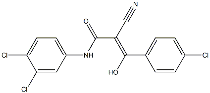 2-Cyano-3-hydroxy-3-[4-chlorophenyl]-N-[3,4-dichlorophenyl]acrylamide 结构式