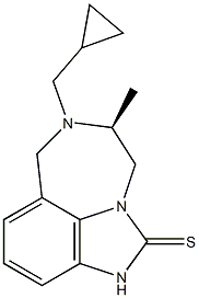 (11S)-11-Methyl-10-(cyclopropylmethyl)-1,3,10-triazatricyclo[6.4.1.04,13]tridecane-4(13),5,7-triene-2-thione 结构式