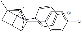 1,5-Bis(4-chlorophenyl)-3,4-dimethylpentacyclo[4.4.0.02,5.03,8.04,7]decane 结构式