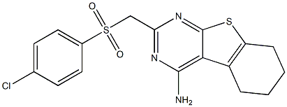 4-Amino-5,6,7,8-tetrahydro-2-(4-chlorophenylsulfonylmethyl)[1]benzothieno[2,3-d]pyrimidine 结构式