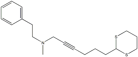6-(1,3-Dithian-2-yl)-N-methyl-N-(2-phenylethyl)-2-hexyn-1-amine 结构式